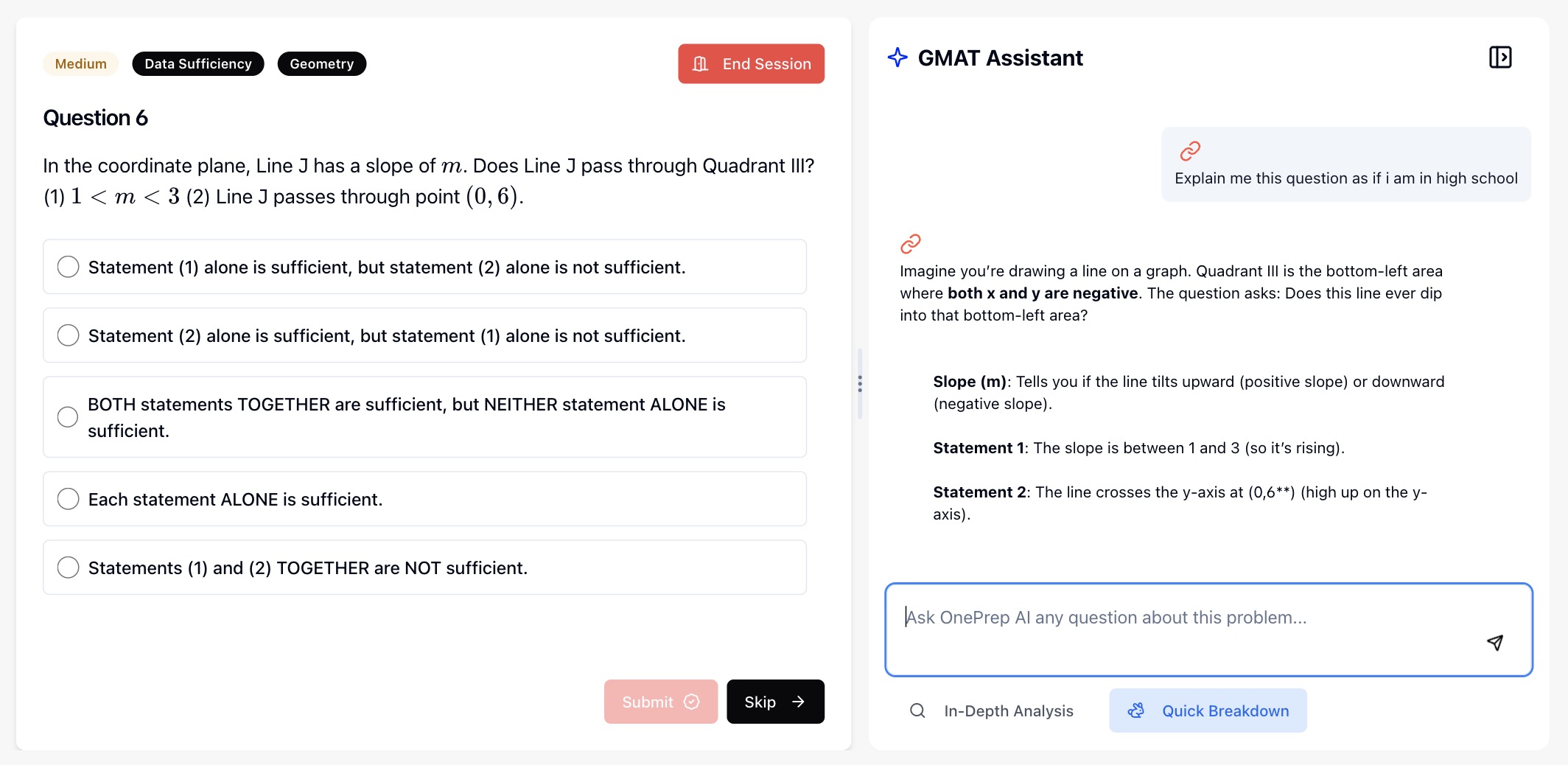Gmatprep OnePrep — Free AI-Powered GMAT Practice